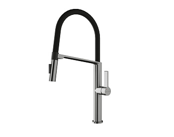 Смеситель для кухни Paulmark BARREL Ba214029-BS на мойку нержавеющая сталь